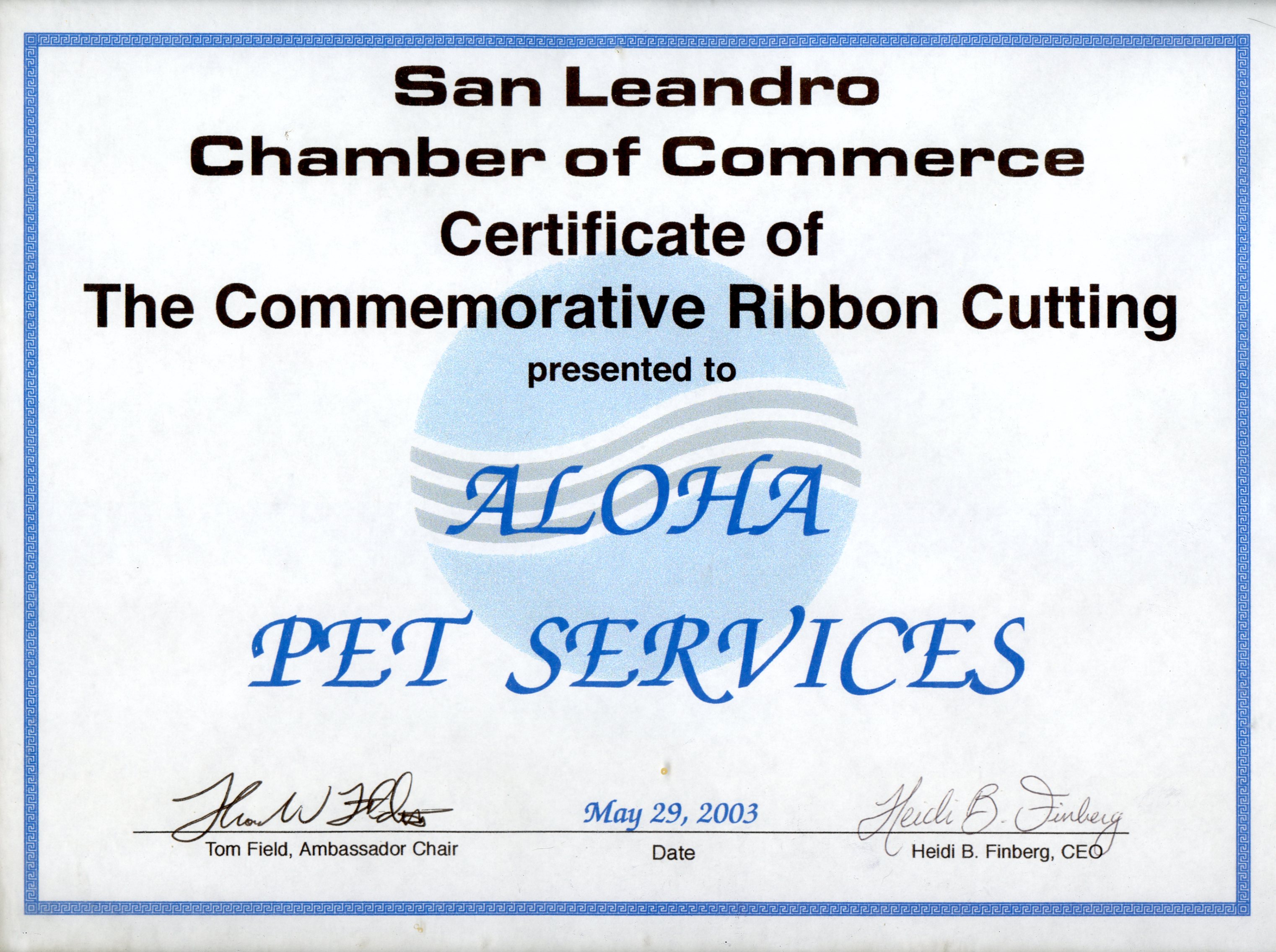 San Leandro Chamber of Commerce Commemorative Ribbon Cutting