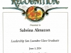 Certificate of Recognition California State Senate Leadership Graduate